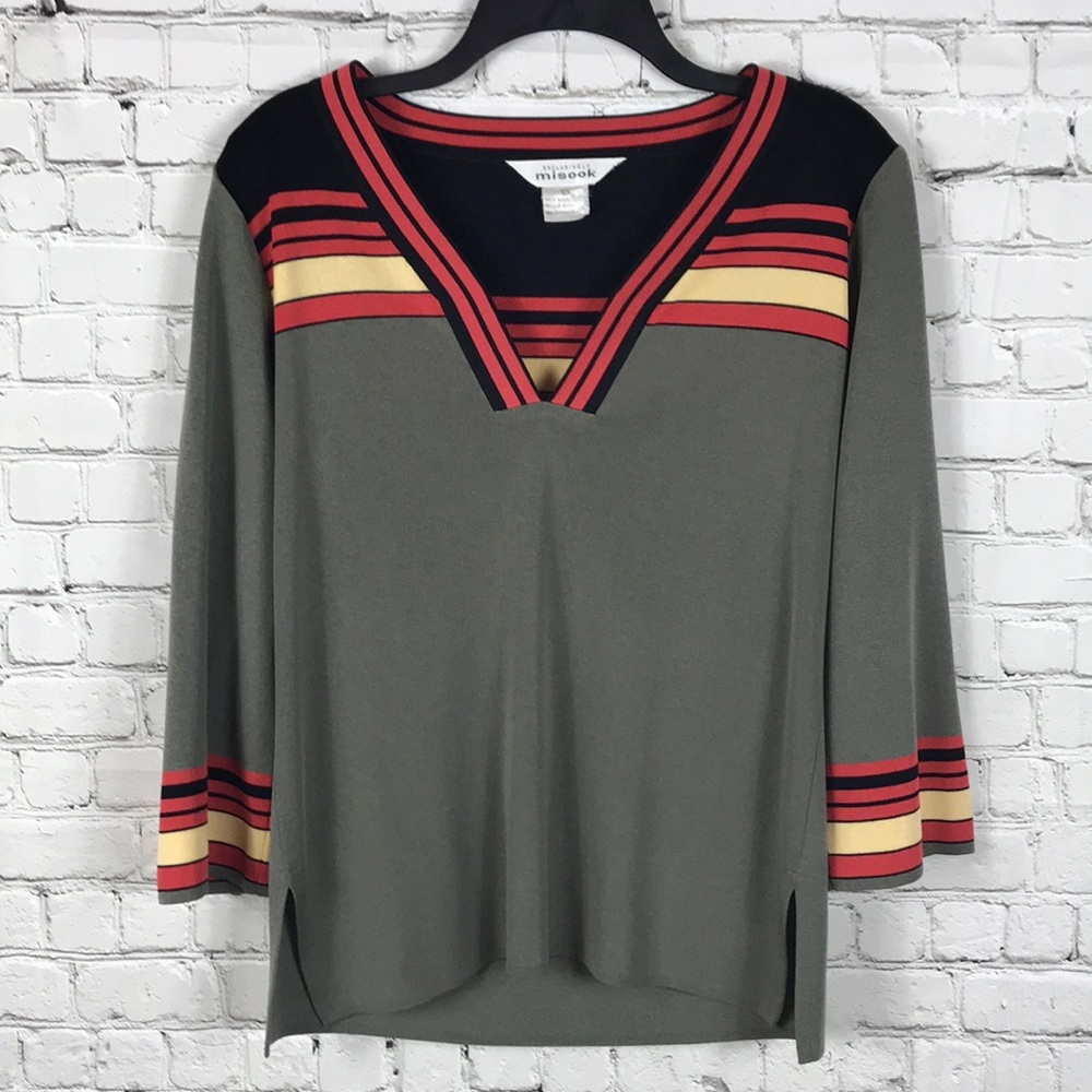 Misook Sz XS V-Neck Top
